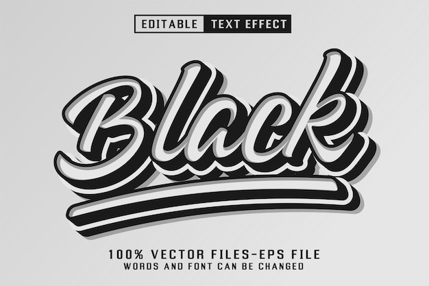 Effetto di testo modificabile nero
