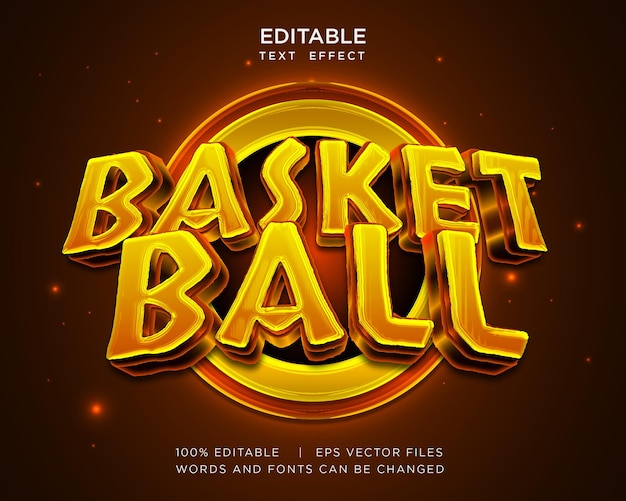 effetto di testo modificabile parola basket