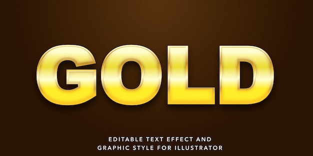 Effetto di testo modificabile per lo stile del testo in oro
