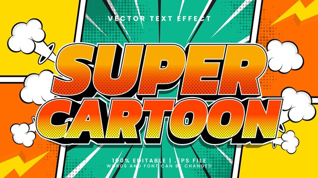 Effetto di testo modificabile super cartone animato