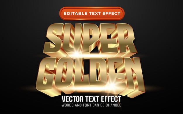Effetto di testo modificabile super dorato
