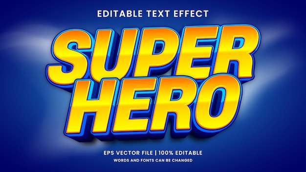 Effetto di testo modificabile Super eroe 3D