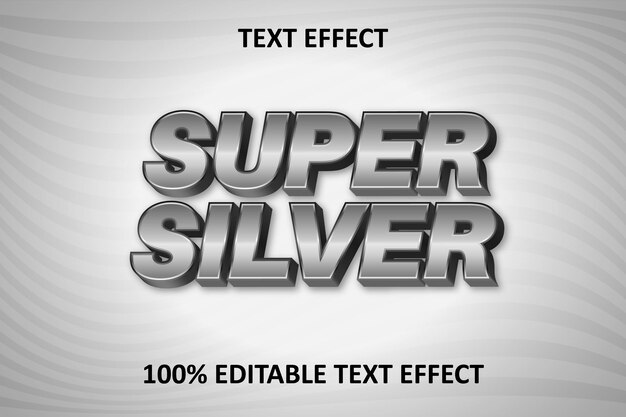 Effetto di testo modificabile Super Silver Silver
