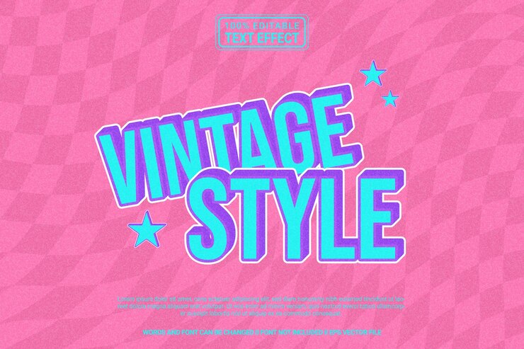 Vettore effetto di testo modificabile vintage 3d modello di cartone animato stile moderno vettore premium