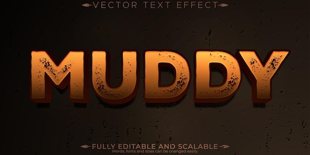 Effetto di testo muddy editable editable offroad e dirt text style