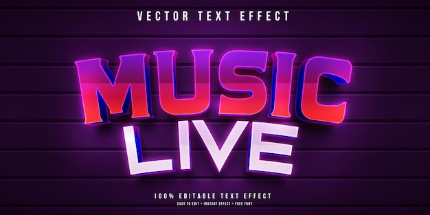 Effetto di testo musicale dal vivo