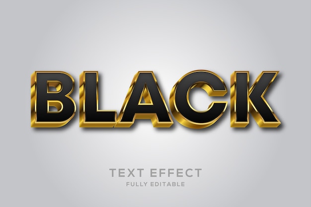 Effetto di testo nero e oro di lusso