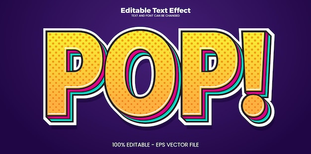 Effetto di testo pop modificabile in stile tendenza moderna