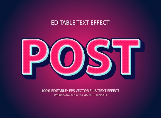 Effetto di testo post-editable 3D