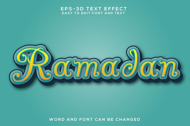 Effetto di testo Ramadan 3d