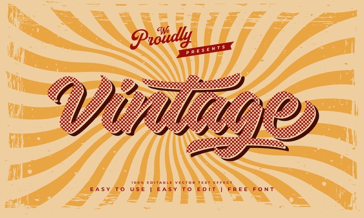Vettore effetto di testo retro editabile vintage carattere alfabetico tipografia carattere tipografico