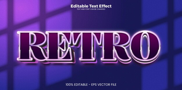 Effetto di testo retro modificabile in stile moderno
