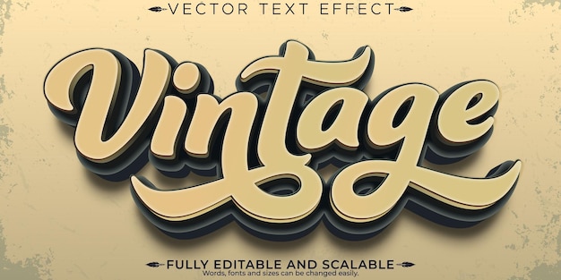 Effetto di testo retro vintage editabile stile di testo degli anni '70 e '80