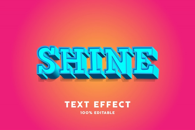 Effetto di testo Shine blu 3D