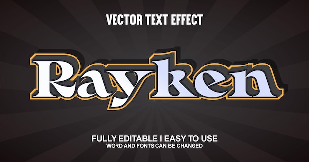 Effetto di testo vettoriale 3D completamente modificabile di Rayken