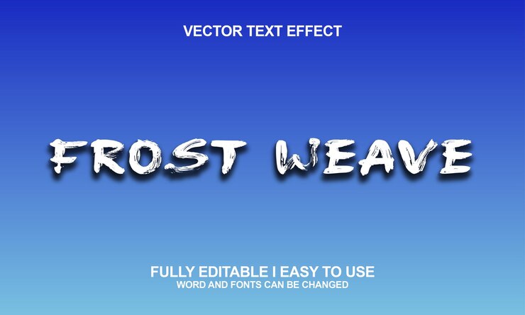 Vettore effetto di testo vettoriale di carattere modificabile frost weave