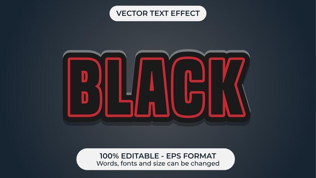 Effetto di testo vettoriale nero freddo