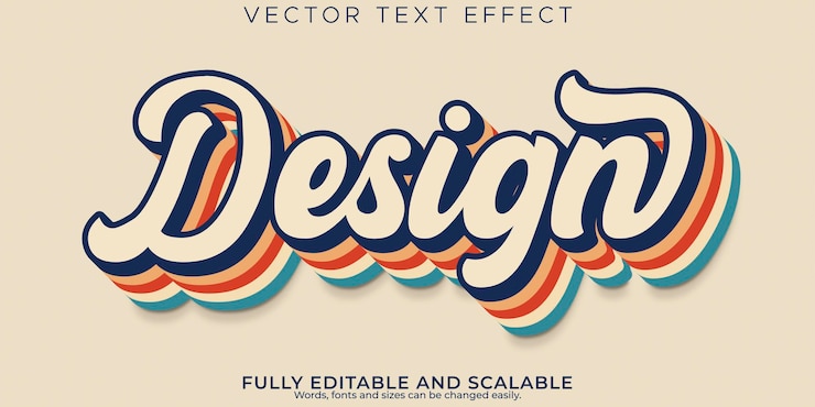 Vettore effetto di testo vintage retrò stile di carattere tipografico moderno modificabile con scritte