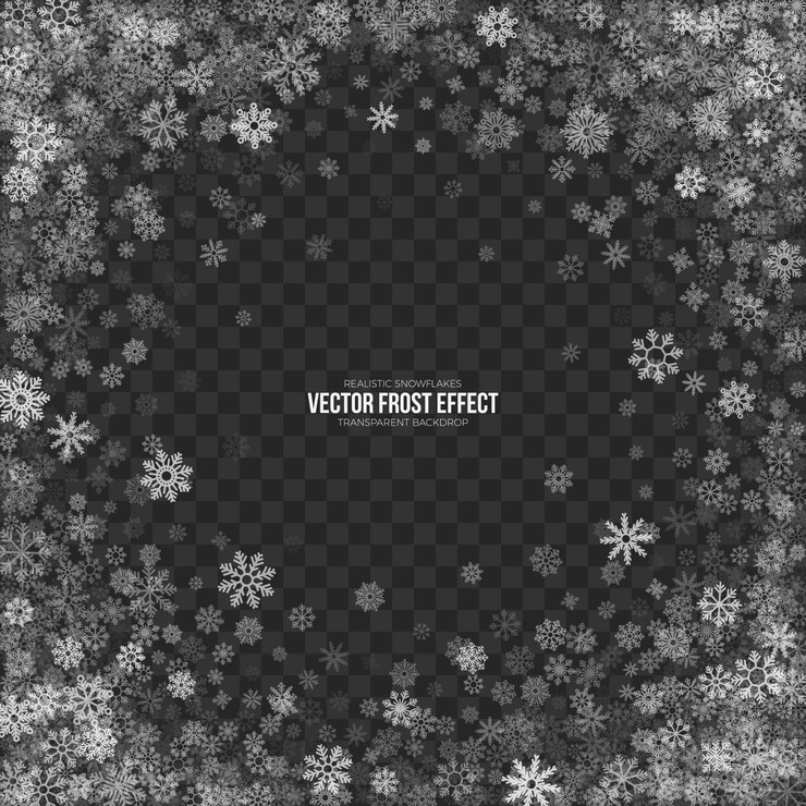 Vettore effetto gelo neve trasparente