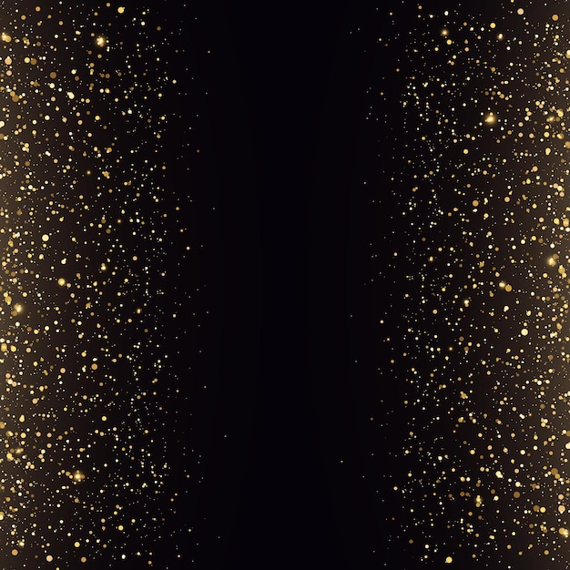 Effetto glitter di particelle Le scintille di polvere e le stelle dorate brillano di una luce speciale