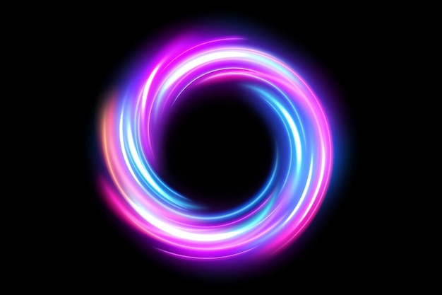Effetto luce anello astratto isolato su sfondo scuro illustrazione vettoriale