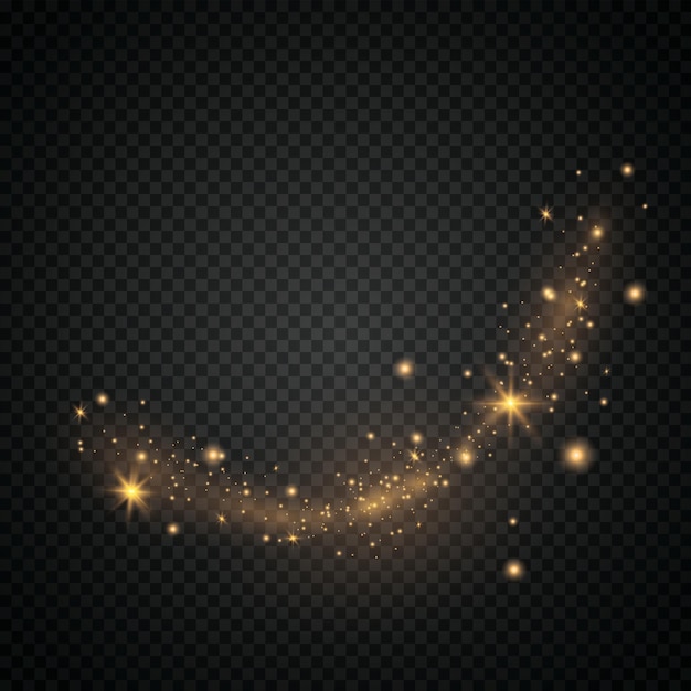 Effetto luce bagliore. Illustrazione vettoriale. Flash di Natale. Polvere di stelle. Decorazione per la pubblicità. EPS 10