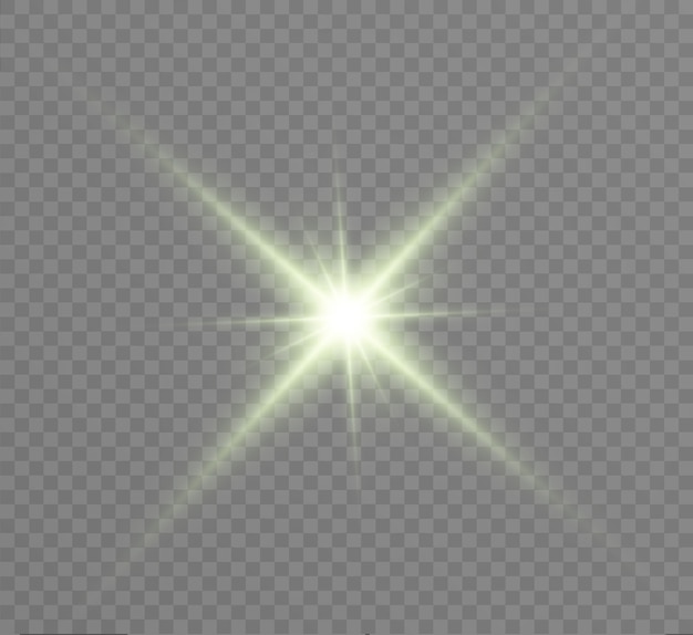 Effetto luce bagliore. La stella è esplosa di scintillii. illustrazione