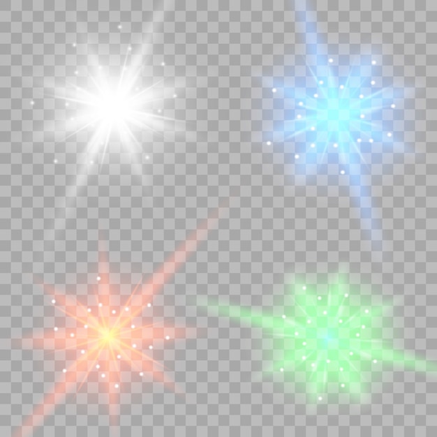 Effetto luce bagliore. La stella è scoppiata di scintillii.
