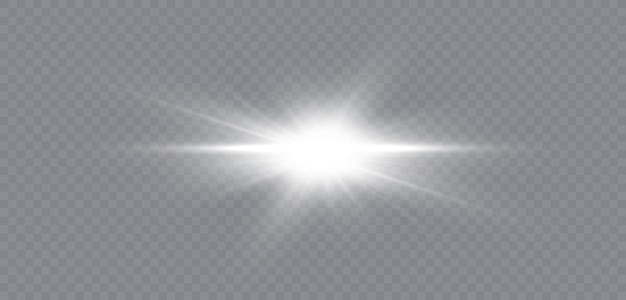 Effetto luce bagliore stellare. Particelle luminose, lucentezza leggera. Stelle