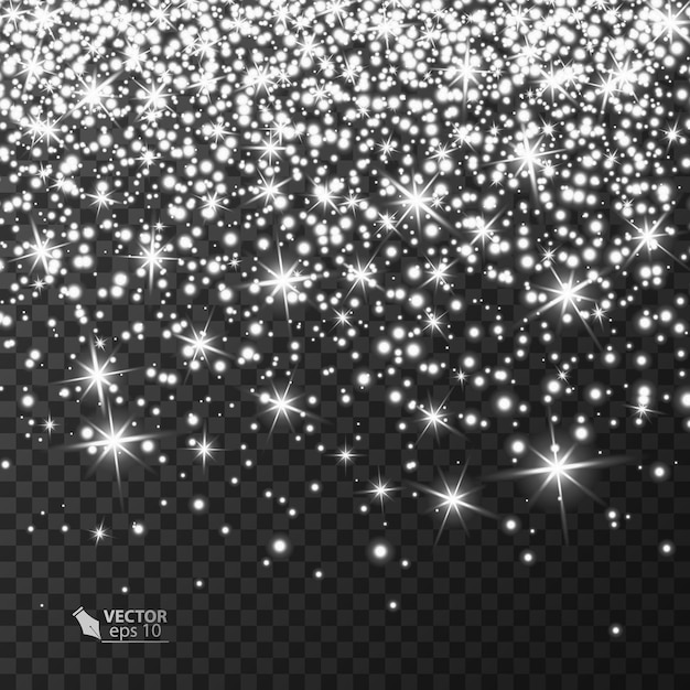Effetto luce bianca su sfondo trasparente, incandescente