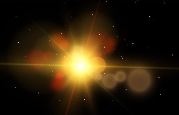 Effetto luce con raggi e luci Cosmo stellare Vector