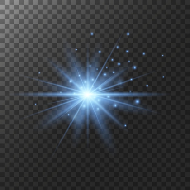 Effetto luce di stella blu luminosa