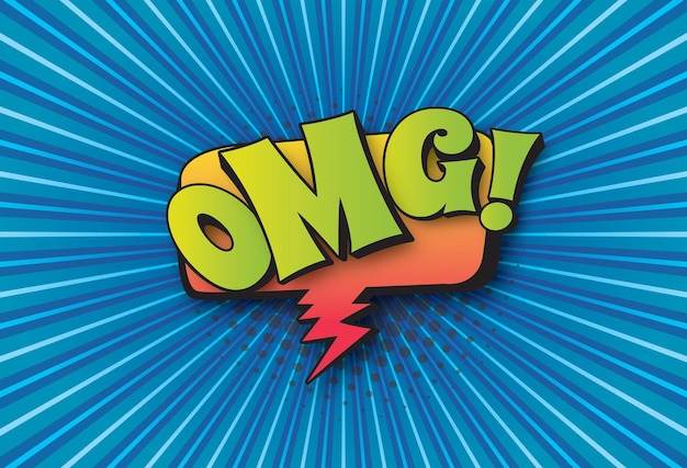 effetto sonoro omg nella bolla di fumetti pop art