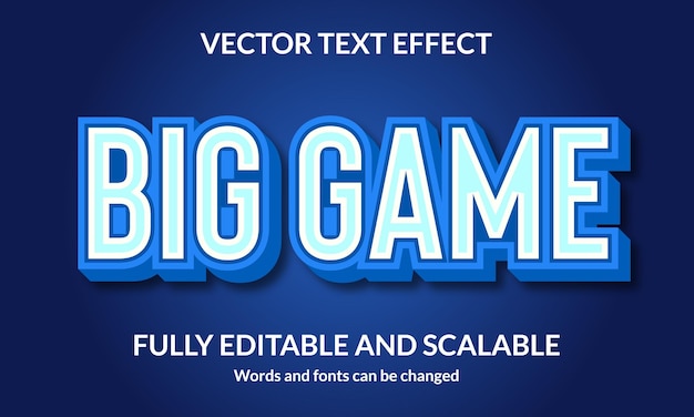 Effetto stile testo 3D modificabile Big Game