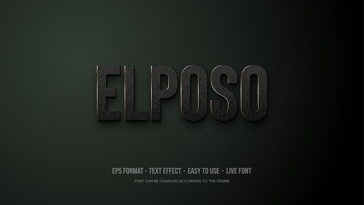 Vettore effetto stile testo con colore nero solido