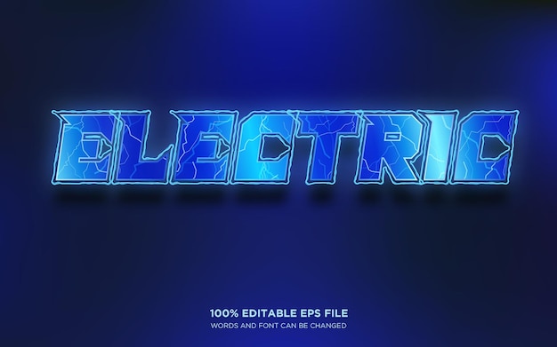 Effetto stile testo modificabile 3D elettrico