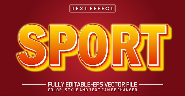 Effetto stile testo modificabile per lo sport
