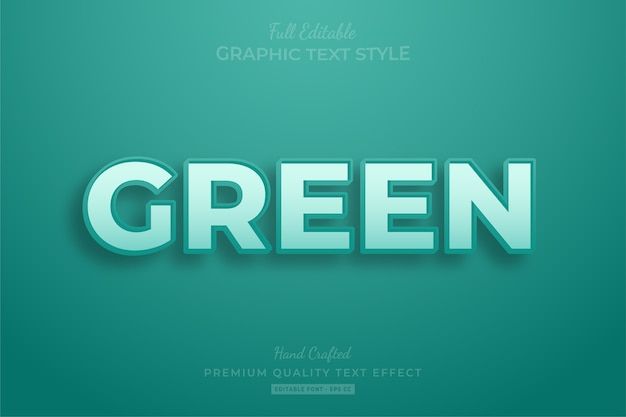 Effetto stile testo modificabile pulito verde