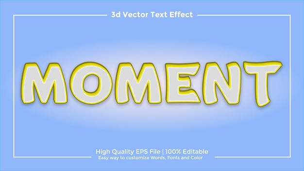 Effetto testo 3D di alta qualità completamente modificabile Eps Vector