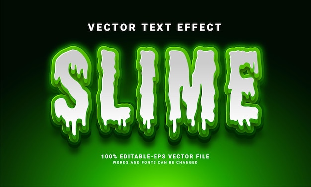 Effetto testo 3D di melma. Effetto stile testo modificabile con tema colore verde