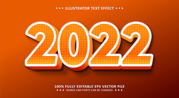 Effetto testo 3D modificabile 2022 in stile cartone animato