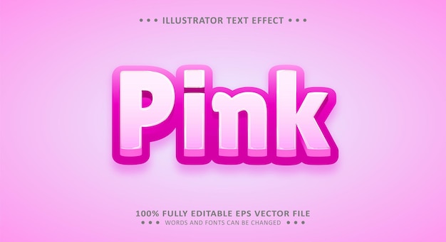 Effetto testo 3D modificabile in stile rosa