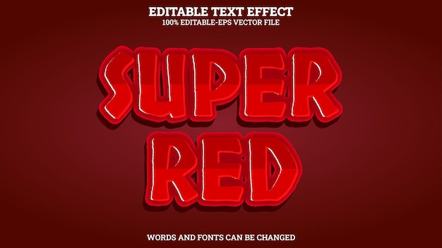 Effetto testo 3D Super Red modificabile