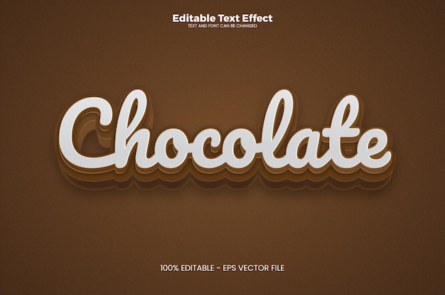 Effetto testo al cioccolato in stile moderno di tendenza
