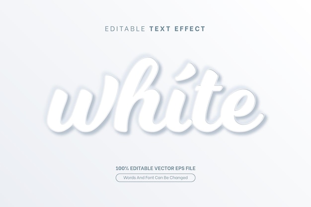 Effetto testo bianco effetto testo modificabile in rilievo minimalista