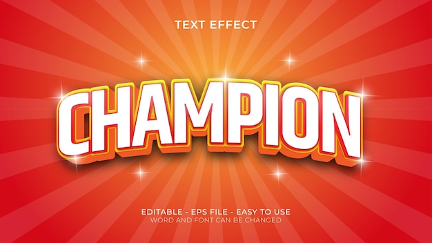 Effetto testo CHAMPION con effetto stella scintillante
