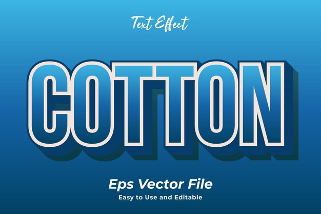 Effetto testo Cotone Modificabile e facile da usare Vettore Premium