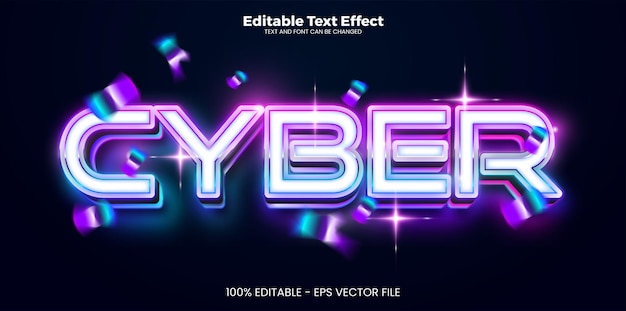 Effetto testo cyber modificabile in stile di tendenza moderno