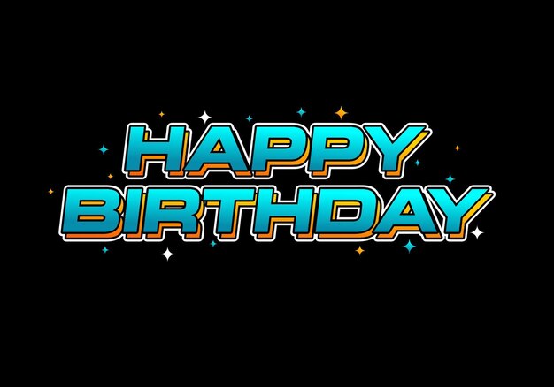 Effetto testo di compleanno felice con aspetto 3D