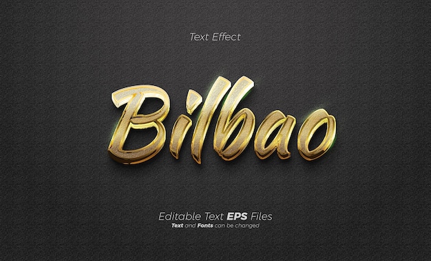 Effetto testo dorato con oro brillante